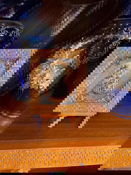 Βιντάζ Μικρή Εικόνα. Ξύλινη με ασημένια στοιχεία