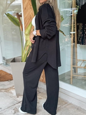 Set of pants and shirt like new, black