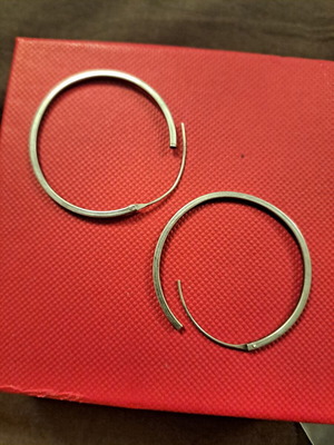 Hoop earrings like new, steel, 3.5 cm diameter