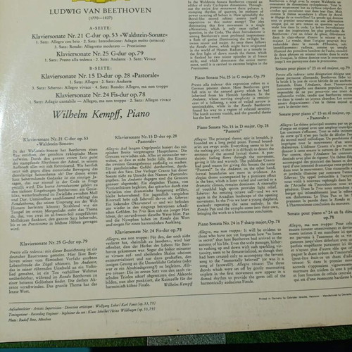 Ludwig van Beethoven piano sonatas vinyl record, classical