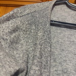 Knitted cardigan like new with embroidered shoulder decorations gray silver