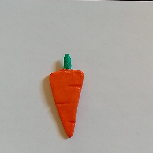 Handmade carrot magnet from clay, made to order