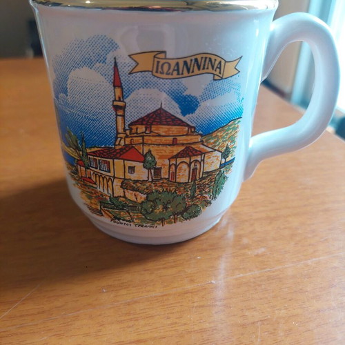 Handmade porcelain cup with 24k gold details like new