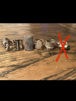 Silver rings collection, set of 5
