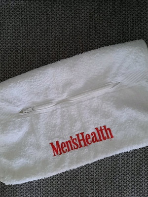 Men's Health gym face towel like new, collectible
