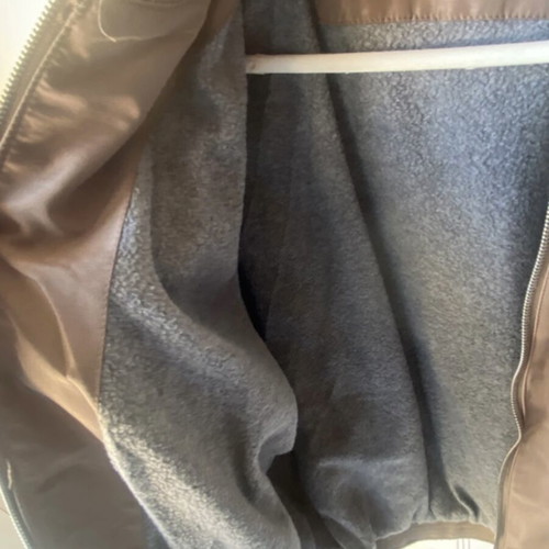 Bomber fleece jacket like new, men's XXL, beige and brown