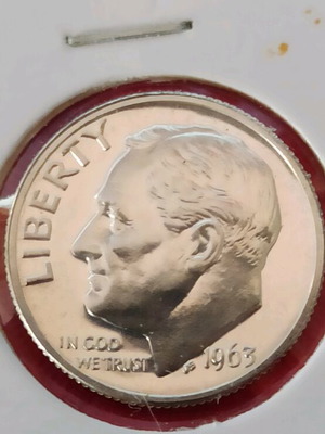 Αμερική One Dime 1963 Proof Silver ασημένιο ακυκλοφόρητο