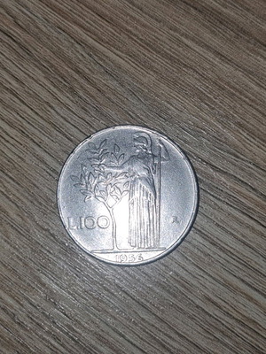 100 Italian lira 1956 like new rare