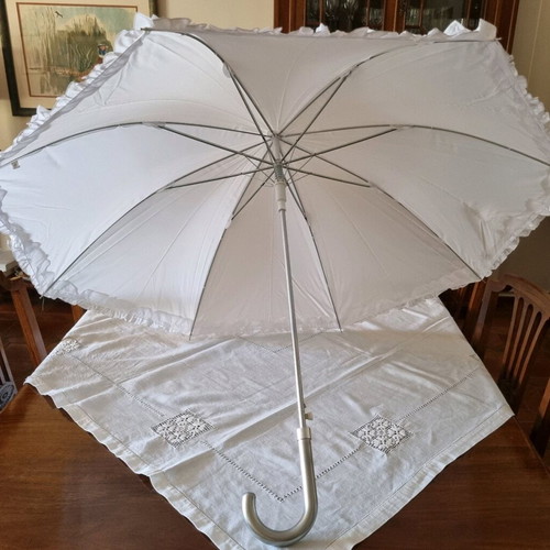 White bridal umbrella new