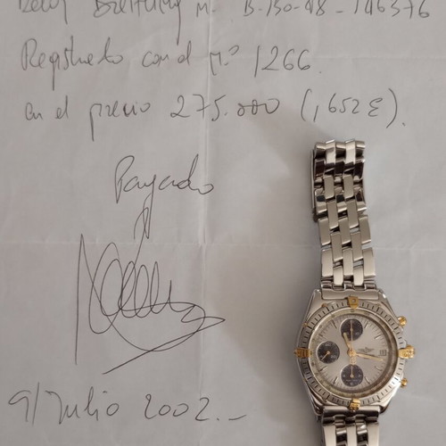 Breitling Chronomat 40mm chronograph watch like new, gold and silver
