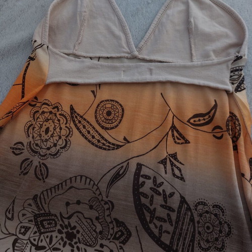 Boho Lipsy London top with ethnic design like new, beige and brown