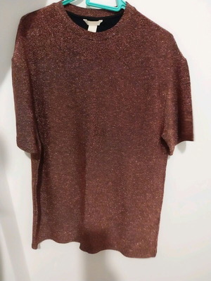Μπλουζοφόρεμα H&M medium σε φαρδιά γραμμή μεταλλιζέ σαν καινούργιο ροζ