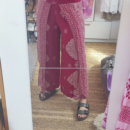 Hippie festival pants vintage boho, used, red, size S