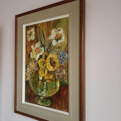 Oil painting new oil on canvas with wooden frame 46x35 cm