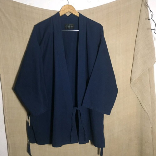 Samue traditional Japanese heavy cotton, indigo, like new, size L