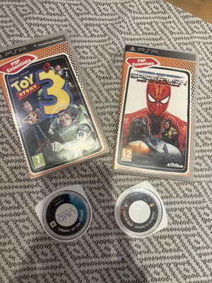PSP games used, Toy Story, Spider-Man, God of War, Crash of the Titans