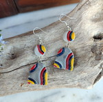 Clay cement earrings new with stainless steel clasp