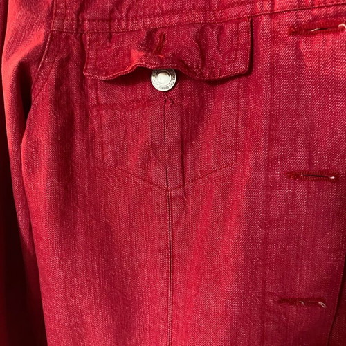 Zara red denim jacket