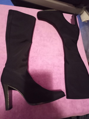 Black Stretch High Boots Size 38 Like New