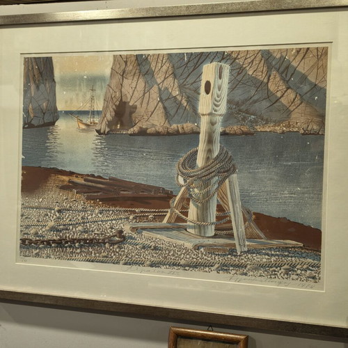 Grammatopoulos Aegean Signed Silk Screen Print like new