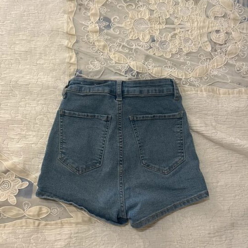 Bershka blue high-waist shorts