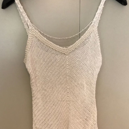Crochet camisole with pearls like new, white, size S