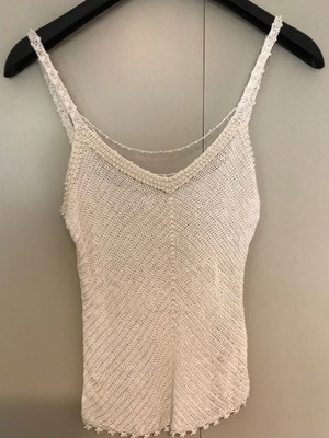 Crochet camisole with pearls like new, white, size S