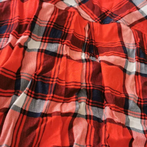 Bershka checked sleeveless shirt used, XS, red blue white
