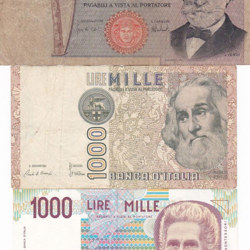 Italian banknotes used