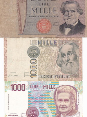 Italian banknotes used