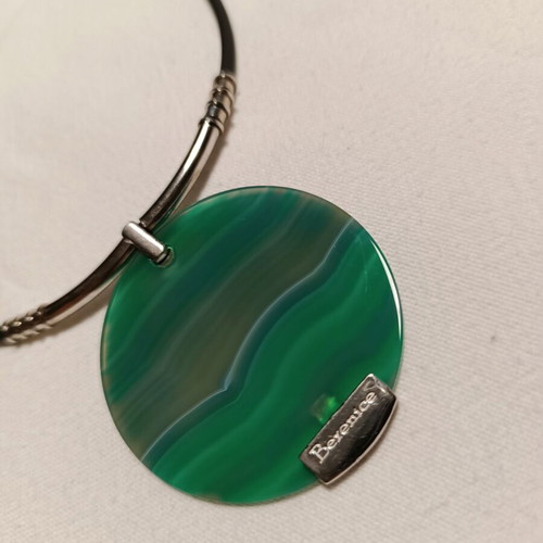 Berenice necklace with green malachite pendant new