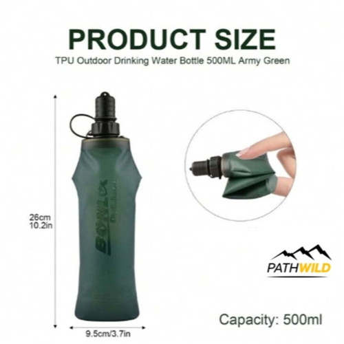 Bonlex 500ml TPU Folding Soft Flask Water Bottle new