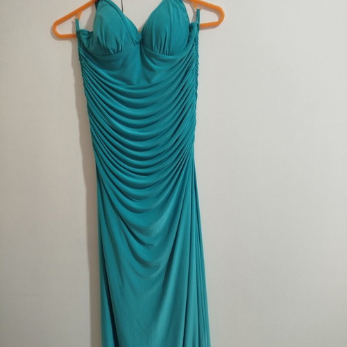 Long dress used, formal mermaid style with back tie