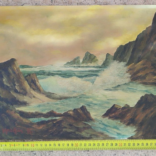 Oil painting on canvas used, old artwork 40x30