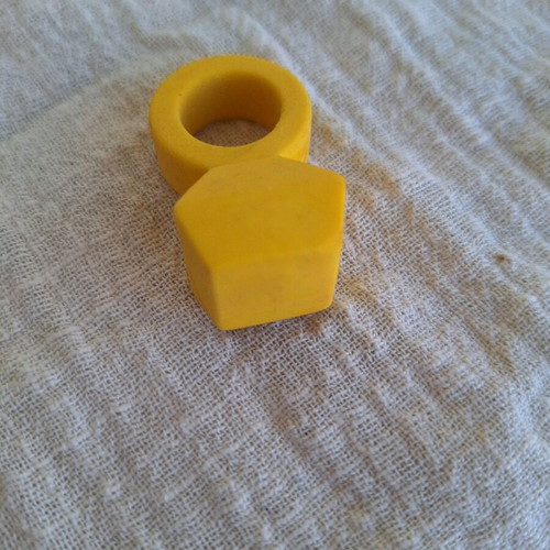 Yellow eraser in ring shape like new