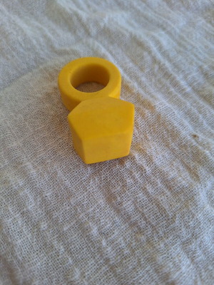 Yellow eraser in ring shape like new