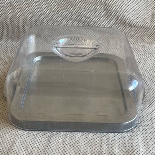 Cheese tray used with transparent lid and inox base
