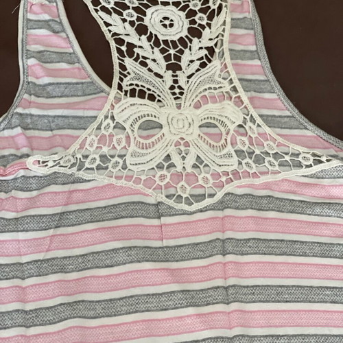 Women's long maxi dress with lace back used pink