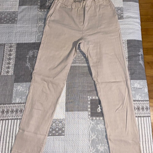 Beige summer pants used, size S 36 8 with pockets and belt