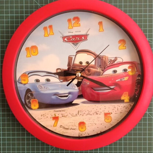 Cars Kids Wall Clock Analog, Like New, 28 cm Diameter