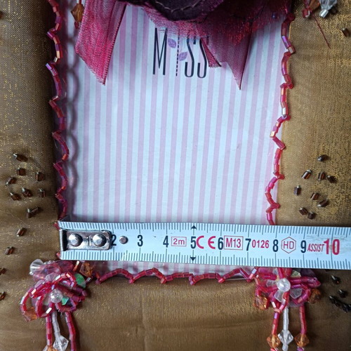 Trimar fabric photo frame with flower new