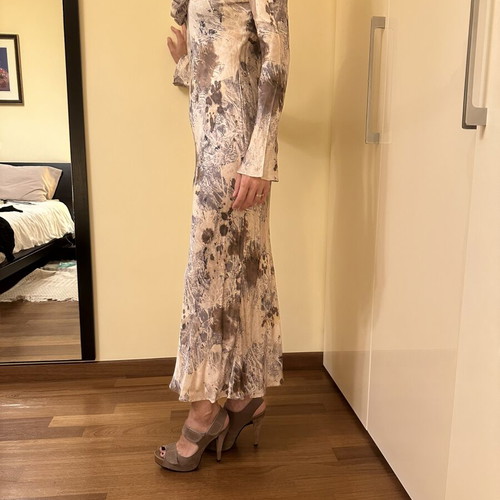 Zara dress with draped neckline and marble print new with tags