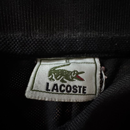 Lacoste men's black polo shirt used, 100% cotton, size L/XL