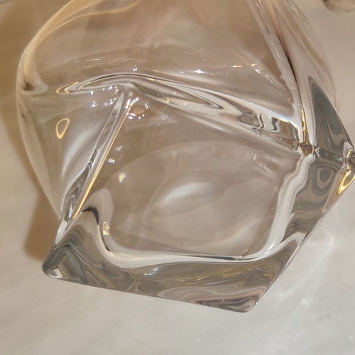 Bohemia Crystal Quadro Decanter like new with matching stopper