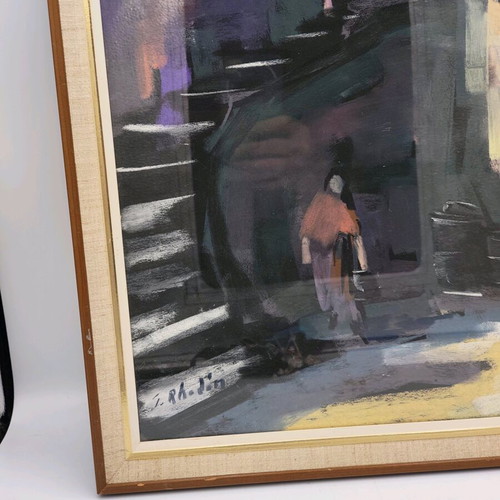 Original Scandinavian Painting Mixed Media Like New