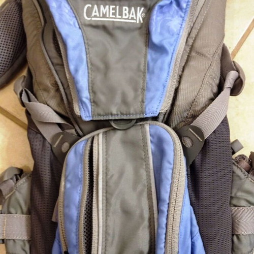 CamelBak hydration backpack with water reservoir, like new, gray/blue