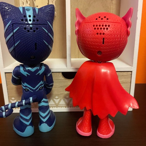 PJ Masks hero set Owlette and Catboy with gift Bubble Face used