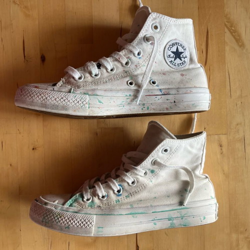 Converse white athletic shoes used, size 36