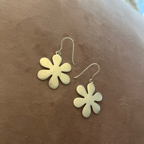 Silver 925 earrings flower new, silver boho hippie style