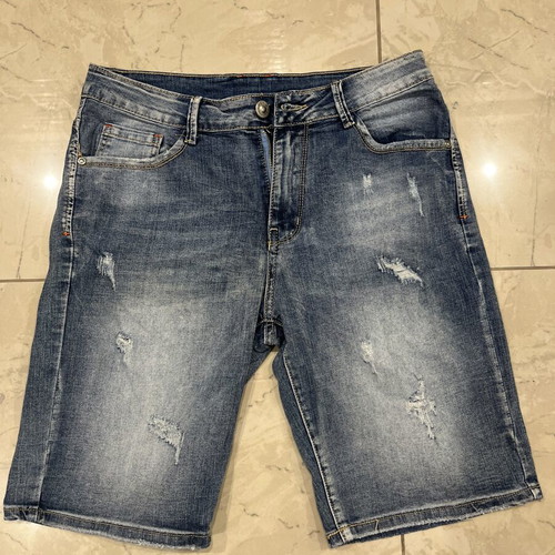 Men's denim shorts like new, size M, grey
